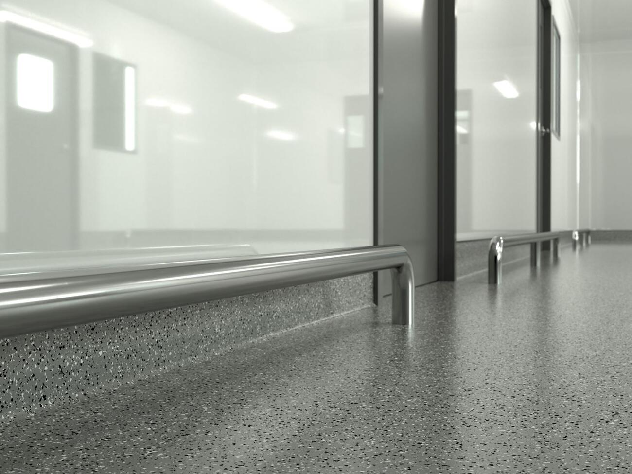 Stainless Steel Floor-Mounted Crash Rail