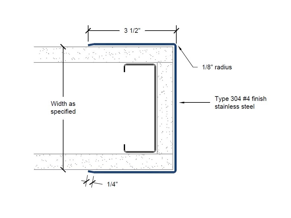 CG-50-EW | 3 1/2-inch wings; 1/8-inch radius-Specifications